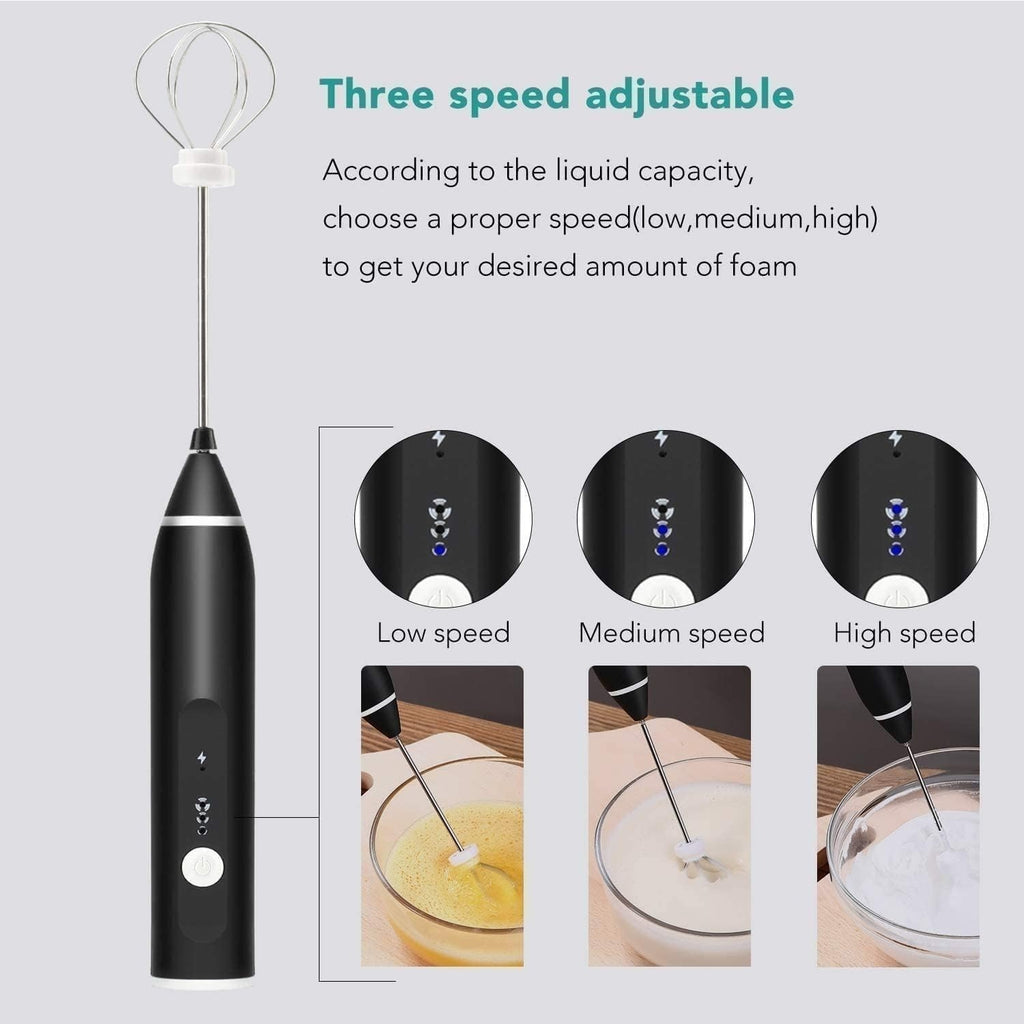 2-in-1 Rechargeable Coffee Beater & Electric Milk Frother – Smooth Mixing, Compact