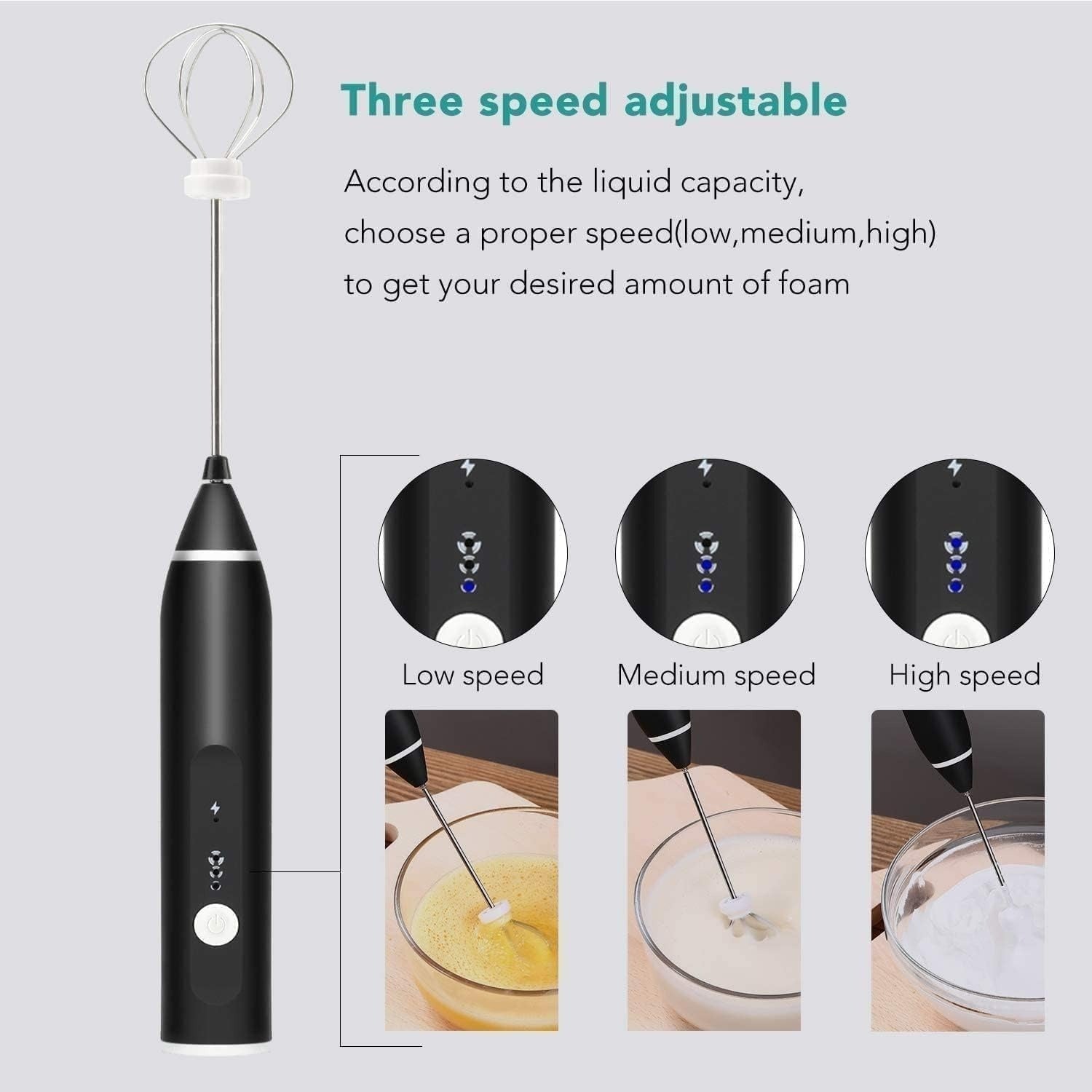 2-in-1 Rechargeable Coffee Beater & Electric Milk Frother – Smooth Mixing, Compact