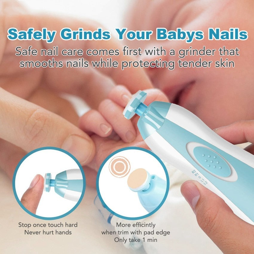 6-in-1 Electric Baby Nail Trimmer Set – Safe Infant Nail Filer, Clipper