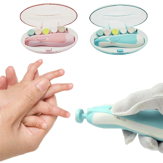 6-in-1 Electric Baby Nail Trimmer Set – Safe Infant Nail Filer, Clipper