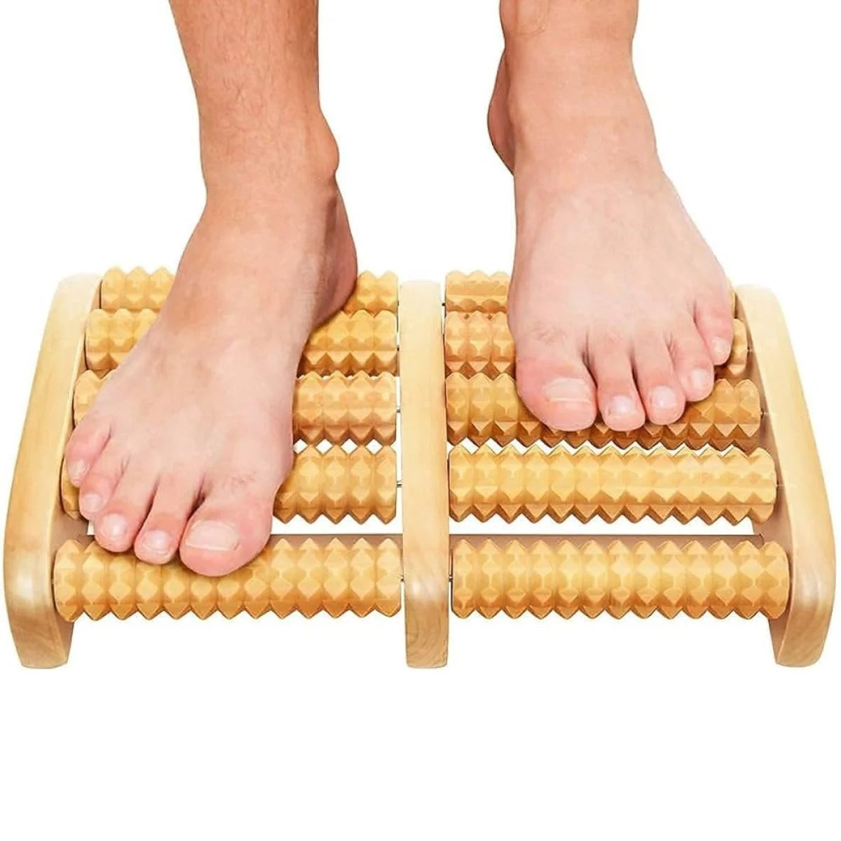 Wooden Roller Foot Massager Durable Natural Wood Design For Relaxation Stress Relief And Improved Blood Circulation