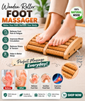Wooden Roller Foot Massager Durable Natural Wood Design For Relaxation Stress Relief And Improved Blood Circulation