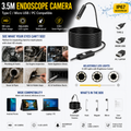 v3 In 1 Type C / Micro USB / PC Endoscope Camera 3.5m With HD Lens, Adjustable LED Lights & IP67 Waterproof Design